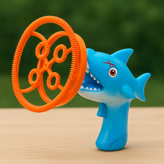 Battery Operated Kids Shark Colorful Bubble Gun