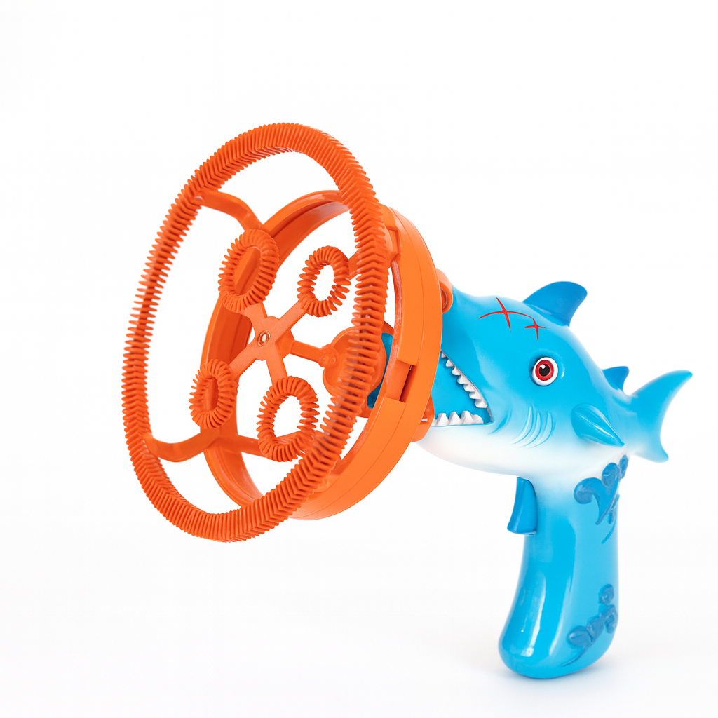 Battery Operated Kids Shark Colorful Bubble Gun